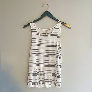 Banana Republic White and black striped tank top